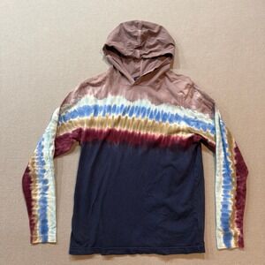 Lands' End Boho Surf Tie-Dye Long Sleeve Hoodie Tee Youth Large 14–16